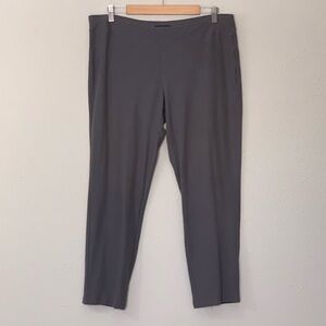 Eileen Fisher Washable Crepe Pull-On Ankle Pants Gray Size L